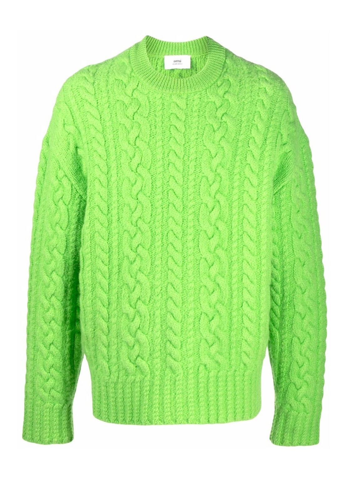 Punto ami knitwear man cable knit sweater hks011017 300 talla verde
 