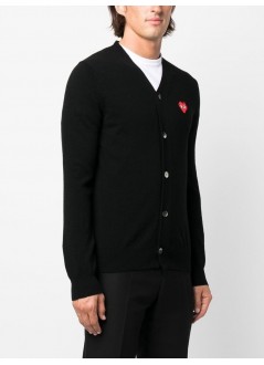 comme des garcons knitwear man mens cardigan p1n084 black