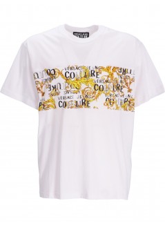 versace t-shirt man 74up601 r contr logo baroque t-shirt 74gah617 g03