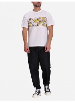 versace t-shirt man 74up601 r contr logo baroque t-shirt 74gah617 g03