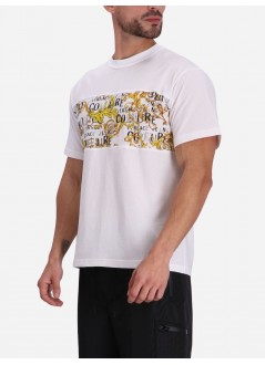 versace t-shirt man 74up601 r contr logo baroque t-shirt 74gah617 g03