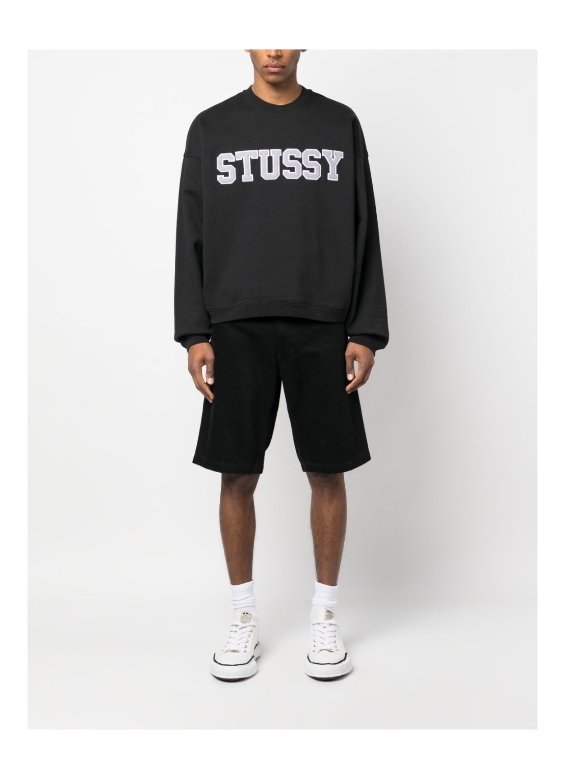 stussy relaxed oversized cre.w black