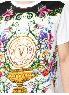 versace t-shirt man 74up600 s panel garden v-emb t-shirt 74gah6sg g03