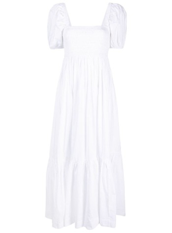 ganni dress woman cotton poplin smock maxi dress f7918 151