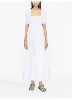 ganni vestido mujer cotton poplin smock maxi dress f7918 151