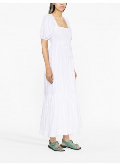 ganni vestido mujer cotton poplin smock maxi dress f7918 151