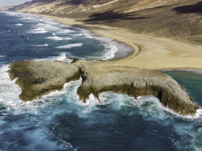 The beach of Cofete, an infinite sandy area in Fuerteventura