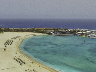 Caleta de Fuste, a natural bay protected from the wind in Fuerteventura